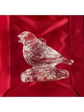 Waterford Crystal 12 Days Of Christmas Calling Bird Ornament 1998 Box Pouch